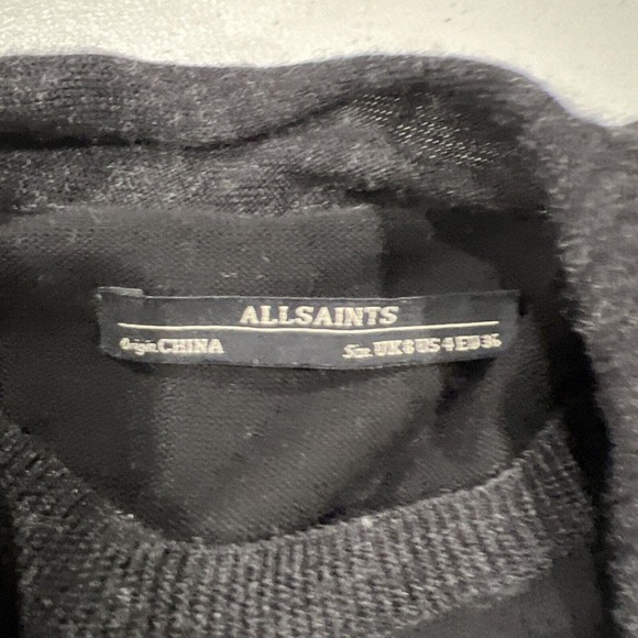 All Saints Dress Women Eight Black Drina‎ Vest Wool - Picture 9 of 14